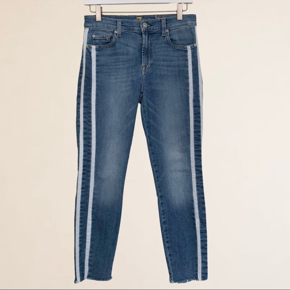 7 For All Mankind Blue Ankle & Cropped Jeans